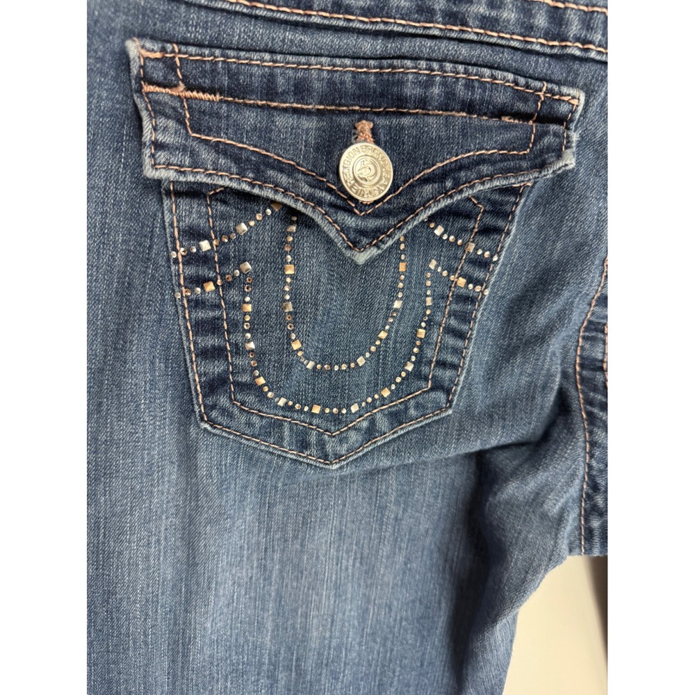 True Religion Women's Straight Leg Jeans - Medium Wash Blue